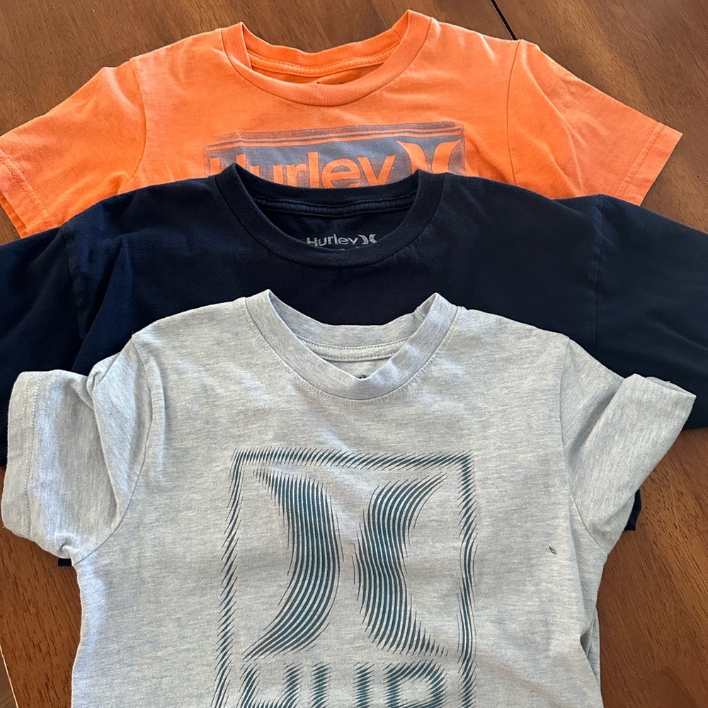 Hurley Orange and Black Short Sleeve Tees